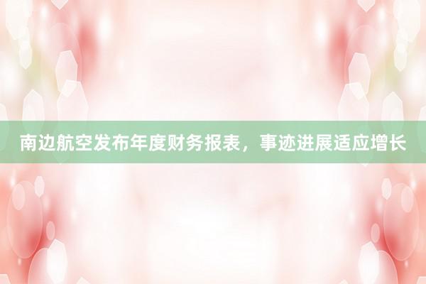 南边航空发布年度财务报表，事迹进展适应增长